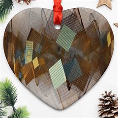 Geometry Diamond Heart Ornament (two Sides) by Sparkle