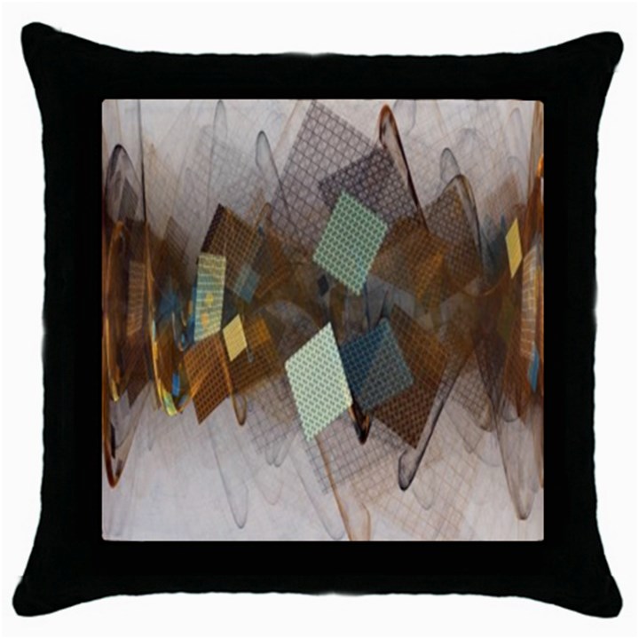 Digital Geometry Throw Pillow Case (Black)