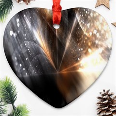 Flash Light Heart Ornament (two Sides) by Sparkle