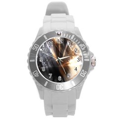 Flash Light Round Plastic Sport Watch (l) by Sparkle