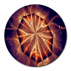 Sun Fractal Round Mousepads by Sparkle