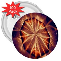 Sun Fractal 3  Buttons (100 pack) 