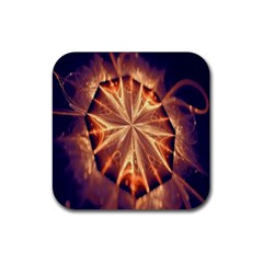 Sun Fractal Rubber Coaster (square)  by Sparkle