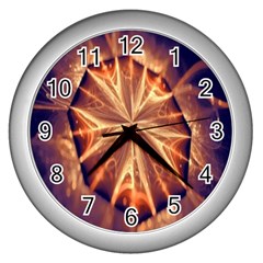 Sun Fractal Wall Clock (silver) by Sparkle