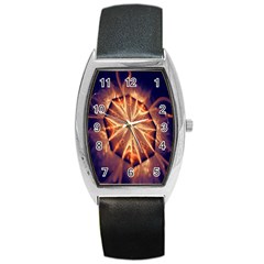 Sun Fractal Barrel Style Metal Watch by Sparkle