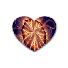 Sun Fractal Heart Coaster (4 Pack)  by Sparkle