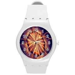 Sun Fractal Round Plastic Sport Watch (m) by Sparkle