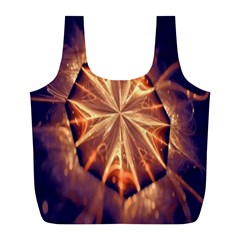 Sun Fractal Full Print Recycle Bag (l) by Sparkle