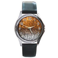 Glitter Gold Round Metal Watch