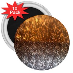 Glitter Gold 3  Magnets (10 Pack)  by Sparkle