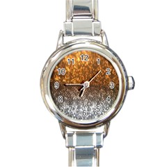 Glitter Gold Round Italian Charm Watch by Sparkle