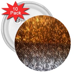 Glitter Gold 3  Buttons (10 Pack)  by Sparkle