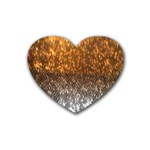 Glitter Gold Rubber Coaster (Heart)  Front