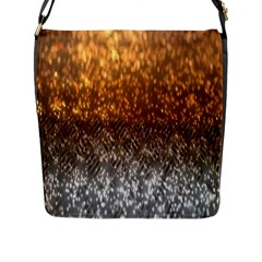 Glitter Gold Flap Closure Messenger Bag (l) by Sparkle