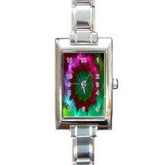 Rainbow Waves Rectangle Italian Charm Watch by Sparkle