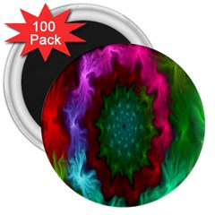 Rainbow Waves 3  Magnets (100 Pack) by Sparkle