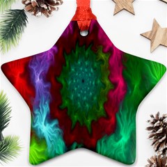 Rainbow Waves Ornament (star) by Sparkle