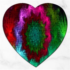 Rainbow Waves Jigsaw Puzzle (heart) by Sparkle