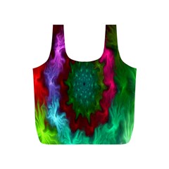 Rainbow Waves Full Print Recycle Bag (s) by Sparkle