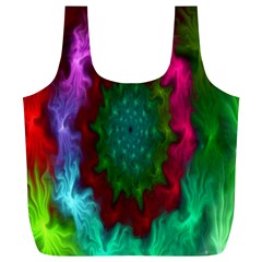 Rainbow Waves Full Print Recycle Bag (xl) by Sparkle