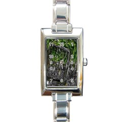 Green Glitter Squre Rectangle Italian Charm Watch