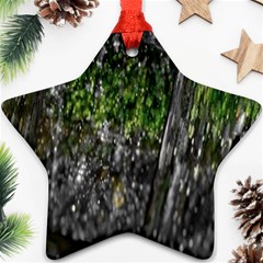 Green Glitter Squre Ornament (star) by Sparkle