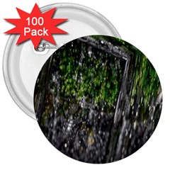 Green Glitter Squre 3  Buttons (100 Pack)  by Sparkle