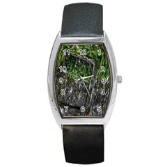 Green Glitter Squre Barrel Style Metal Watch