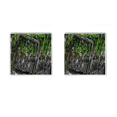 Green Glitter Squre Cufflinks (square) by Sparkle