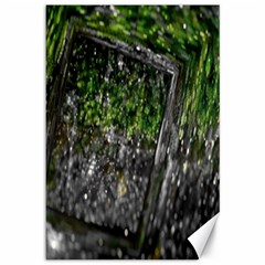 Green Glitter Squre Canvas 12  X 18  by Sparkle