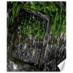 Green Glitter Squre Canvas 8  X 10  by Sparkle