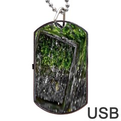 Green Glitter Squre Dog Tag Usb Flash (two Sides) by Sparkle