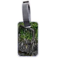 Green Glitter Squre Luggage Tag (two Sides) by Sparkle