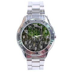 Green Glitter Squre Stainless Steel Analogue Watch by Sparkle