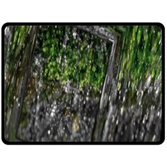 Green Glitter Squre Double Sided Fleece Blanket (large)  by Sparkle