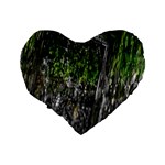 Green Glitter Squre Standard 16  Premium Flano Heart Shape Cushions Back