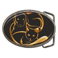 Gold Dog Cat Animal Jewel Belt Buckles