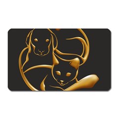 Gold Dog Cat Animal Jewel Magnet (rectangular) by HermanTelo