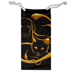 Gold Dog Cat Animal Jewel Jewelry Bag by HermanTelo