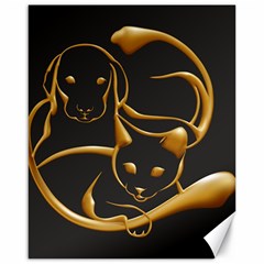 Gold Dog Cat Animal Jewel Canvas 16  X 20  by HermanTelo