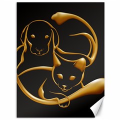 Gold Dog Cat Animal Jewel Canvas 36  X 48  by HermanTelo