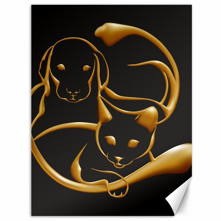 Gold Dog Cat Animal Jewel Canvas 36  x 48 