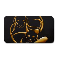 Gold Dog Cat Animal Jewel Medium Bar Mats by HermanTelo