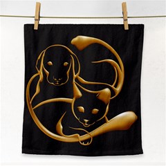 Gold Dog Cat Animal Jewel Face Towel