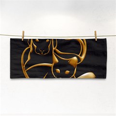 Gold Dog Cat Animal Jewel Hand Towel