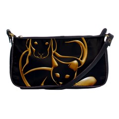 Gold Dog Cat Animal Jewel Shoulder Clutch Bag