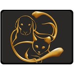 Gold Dog Cat Animal Jewel Fleece Blanket (Large)  80 x60  Blanket Front