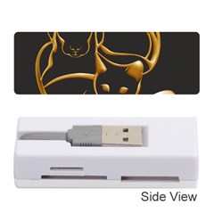 Gold Dog Cat Animal Jewel Memory Card Reader (stick)