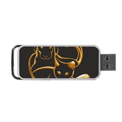 Gold Dog Cat Animal Jewel Portable Usb Flash (two Sides) by HermanTelo