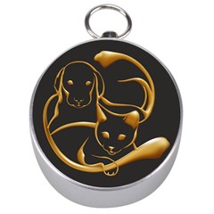 Gold Dog Cat Animal Jewel Silver Compasses